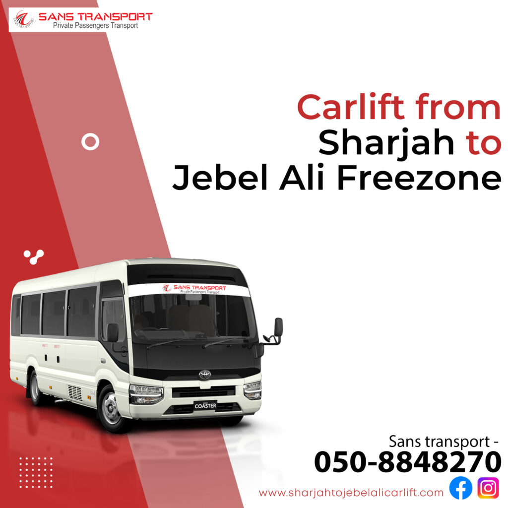 Monthly Pickup and Drop to Jebel Ali: We offer a convenient monthly car lift service that ensures you never have to worry about your daily commute. Say goodbye to the endless hours spent behind the wheel. We've got your transportation needs covered. Passenger Transport from Sharjah to Jebel Ali: We prioritize your safety and comfort. Our spacious vehicles and professional drivers make your journey a breeze. Experience a relaxing ride from Sharjah to Jebel Ali like never before. Sharjah to Jebel Ali Transport: Our carlift services are designed to cater to the specific needs of commuters traveling from Sharjah to Jebel Ali. We understand the importance of timely and reliable transport, and that's precisely what we provide. Carlift Services to Various Locations: Whether you need a car lift from sharjah to jebel ali free zone, carlift to Jebel Ali Freezone, carlift to Jebel Ali Industrial Area, or any other carlift transport in UAE destinations, Car to Connect has you covered. We aim to make your journey as convenient as possible. Easy Booking: Scheduling your carlift is a breeze. Just call Car to Connect, and we'll take care of the rest. No need to worry about navigating traffic, finding parking, or maintaining your vehicle.