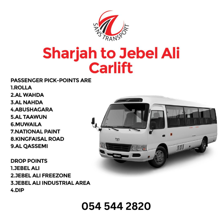 Sharjah to Jebel Ali car lift