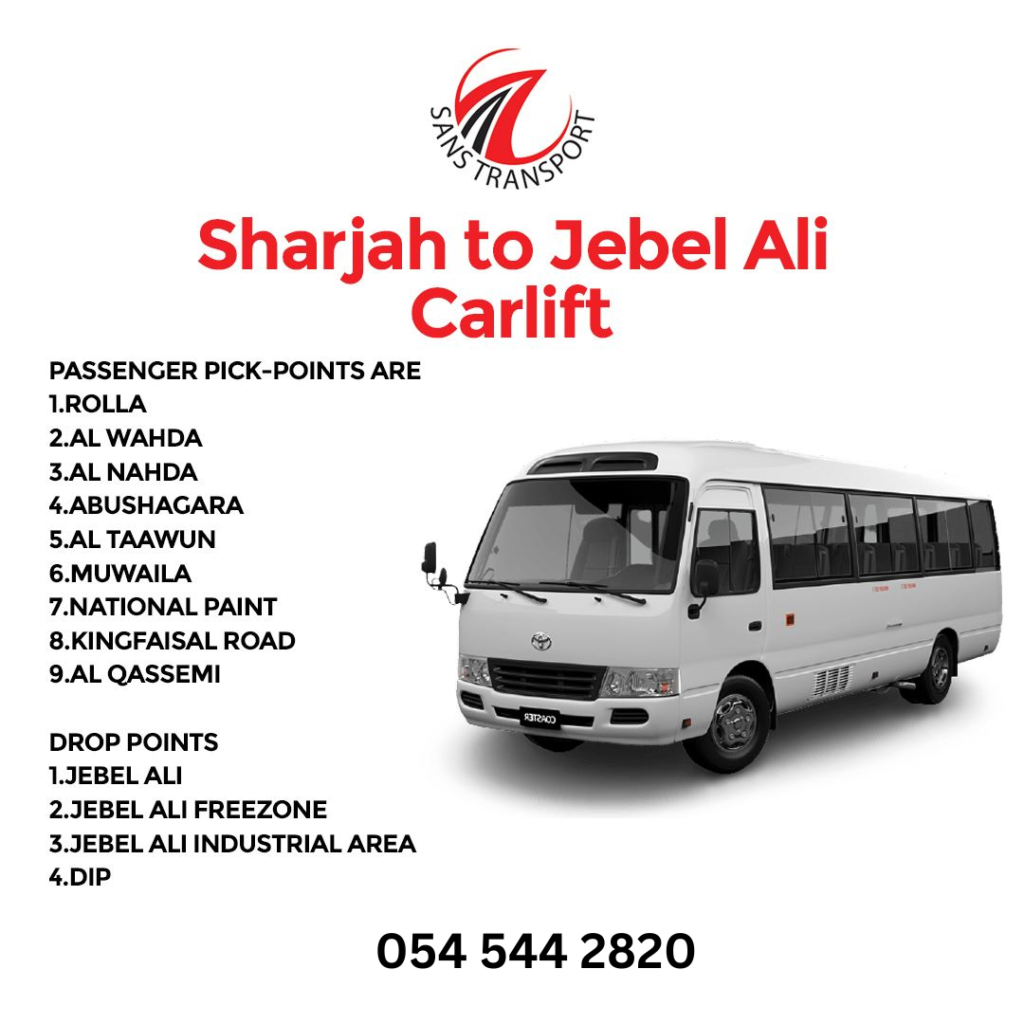 Sharjah to Jebel Ali Carlift Service