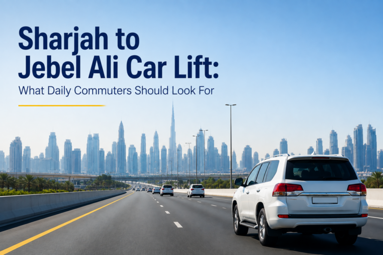 Sharjah to Jebel Ali car lift for daily commuters on a UAE highway