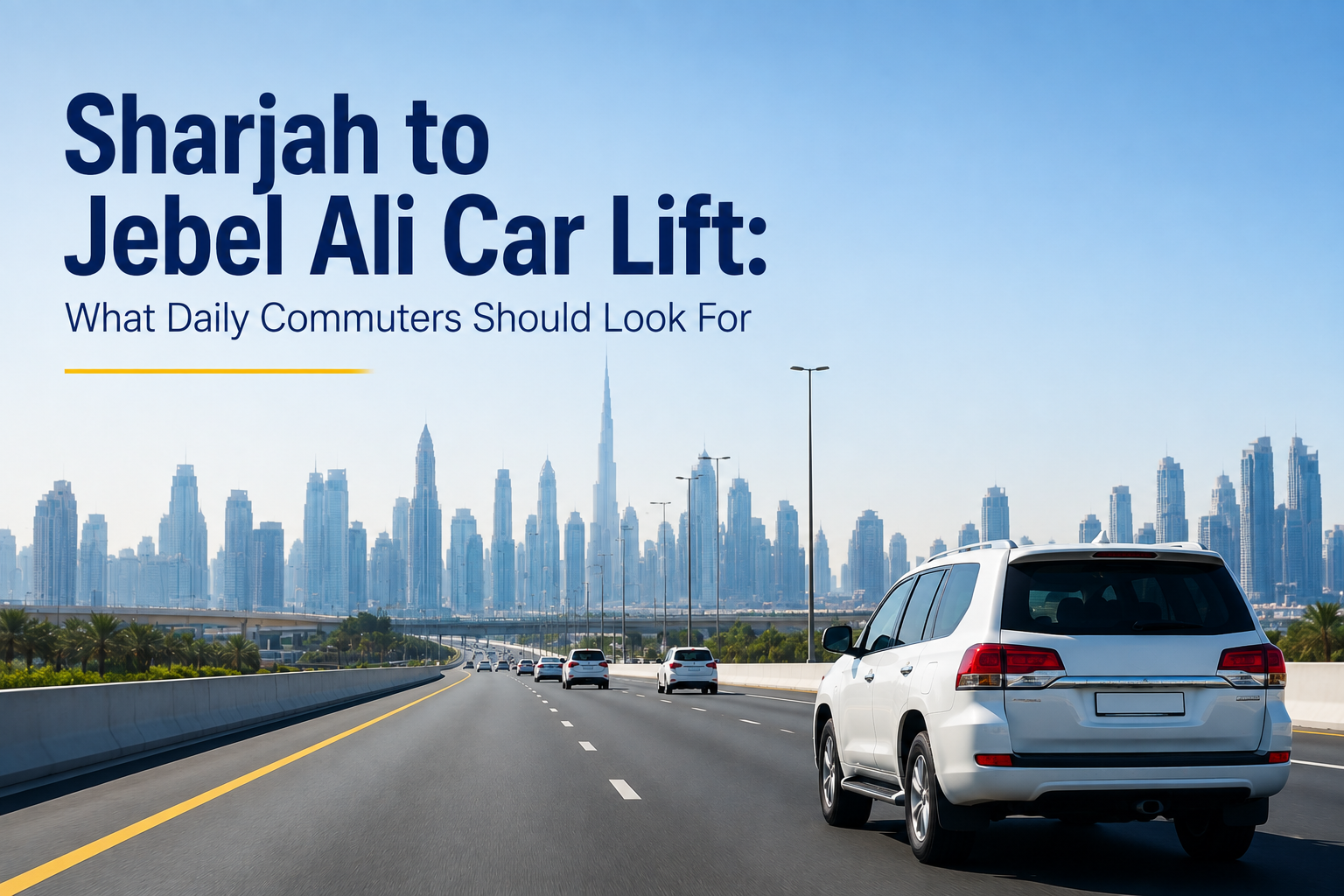 Sharjah to Jebel Ali car lift for daily commuters on a UAE highway